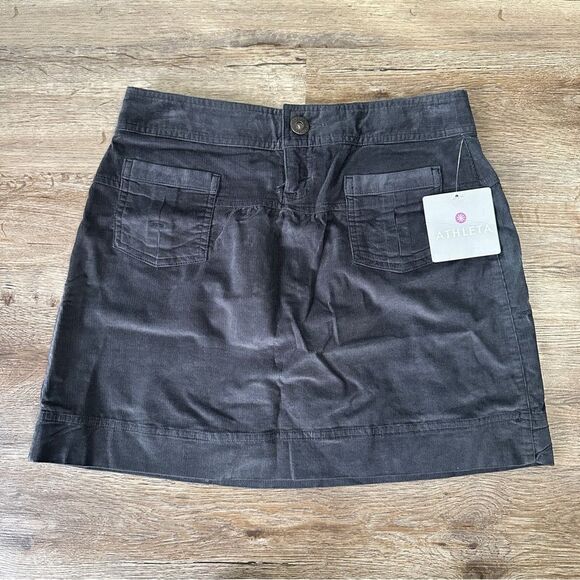 Athleta Dresses & Skirts - Athleta Cordoba Skirt Corduroy Grey Women’s Size XS Small 0 Grey Pleated Pockets